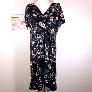 Ma Cherie Black And Floral Maternity Dress